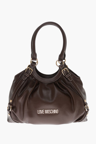 LOVE Faux Leather Bucket Bag with Golden Details
