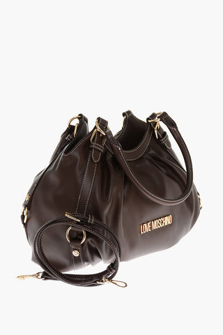 LOVE Faux Leather Bucket Bag with Golden Details
