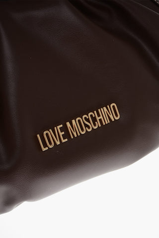 LOVE Faux Leather Bucket Bag with Golden Details