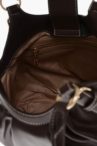 LOVE Faux Leather Bucket Bag with Golden Details