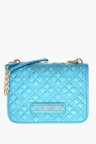 LOVE MOSCHINO Faux Leather Quilted Shoulder Bag Laminated Effect