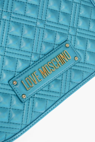 LOVE MOSCHINO Faux Leather Quilted Shoulder Bag Laminated Effect