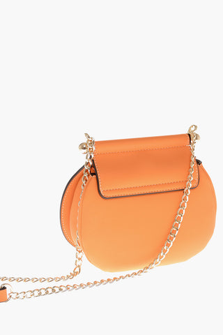 LOVE Faux Leather Bag with Chain Strap and Gold Logo