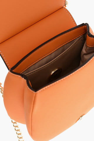 LOVE Faux Leather Bag with Chain Strap and Gold Logo