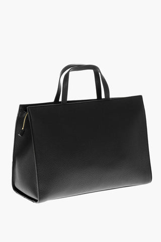 LOVE Textured Faux Leather Tote Bag with Embossed Logo