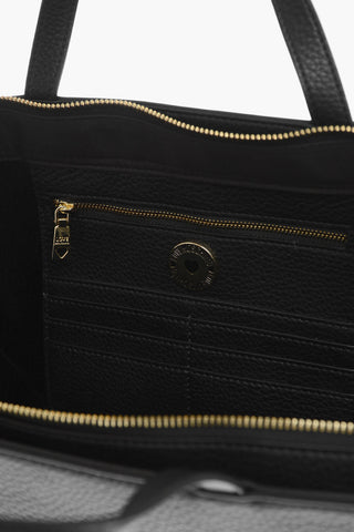 LOVE Textured Faux Leather Tote Bag with Embossed Logo