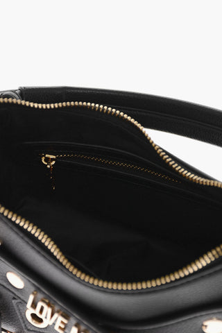 LOVE MOSCHINO Borsa STARRY NIGHT in Ecopelle con Borchie e Logo in Lettering Dorate