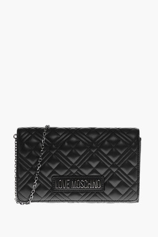 LOVE Quilted Faux Leather Bag with Chain Shoulder Strap