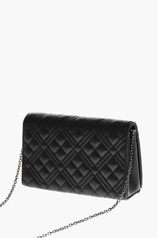 LOVE Quilted Faux Leather Bag with Chain Shoulder Strap