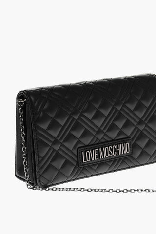 LOVE Quilted Faux Leather Bag with Chain Shoulder Strap