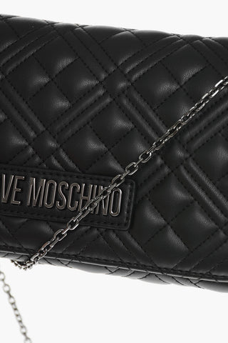 LOVE Quilted Faux Leather Bag with Chain Shoulder Strap