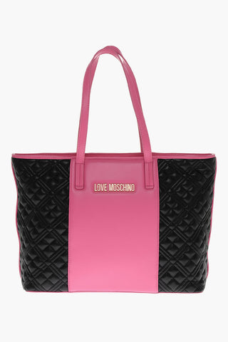 LOVE Quilted Two-Tone Tote Bag