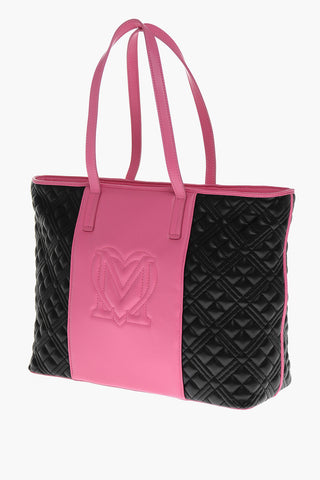LOVE Quilted Two-Tone Tote Bag