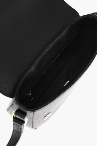 LOVE Faux Leather Shoulder Bag with Double Metal Hearts