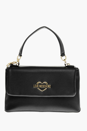 LOVE Faux Leather Shoulder Bag with Gold Logo