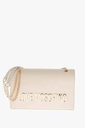 LOVE  Borsa a Spalla In Ecopelle con Logo Dorato in Lettering