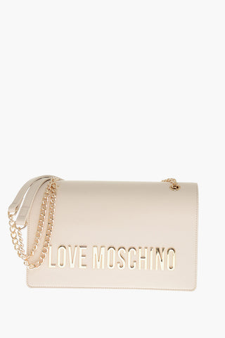 LOVE  Borsa a Spalla In Ecopelle con Logo Dorato in Lettering