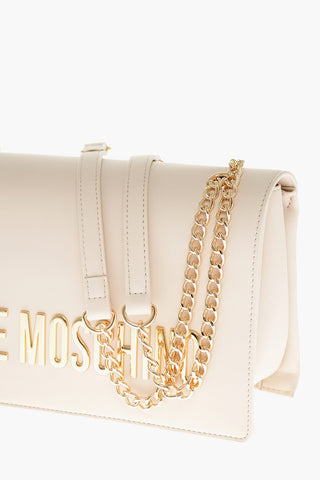 LOVE  Borsa a Spalla In Ecopelle con Logo Dorato in Lettering