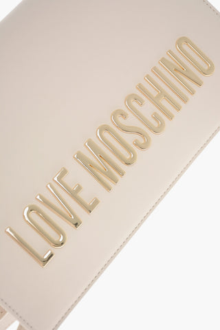 LOVE  Borsa a Spalla In Ecopelle con Logo Dorato in Lettering