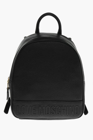 LOVE Hammered Eco-Leather Backpack with Embossed Logo