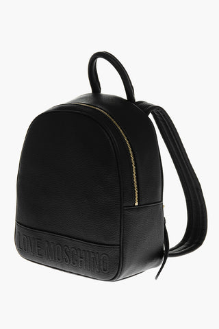 LOVE Hammered Eco-Leather Backpack with Embossed Logo