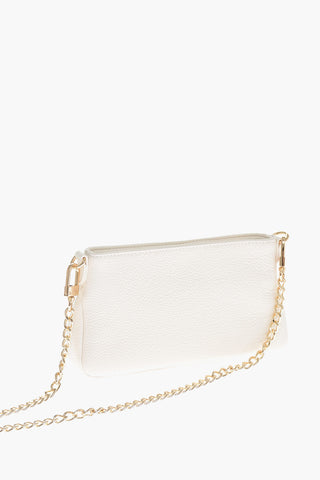 LOVE Hammered Leather Shoulder Bag with Printed Logo