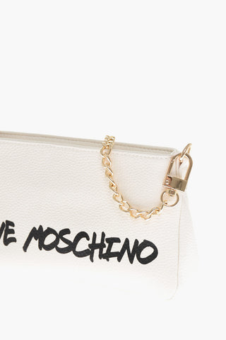 LOVE Hammered Leather Shoulder Bag with Printed Logo