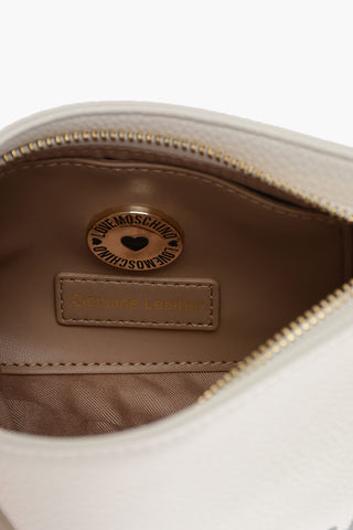 LOVE Hammered Leather Shoulder Bag with Printed Logo