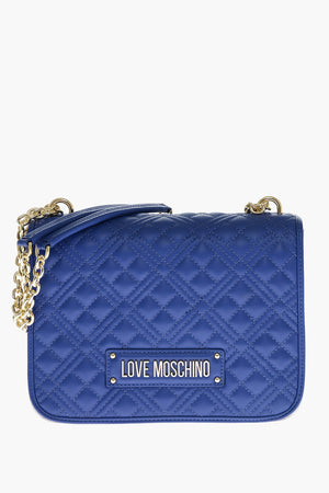 LOVE MOCHINO Quilted Faux Leather Shoulder Bag LM with LM Logo on Back