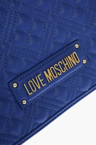 LOVE MOCHINO 퀼팅 에코레더 숄더백 LM 뒷면 LM 로고