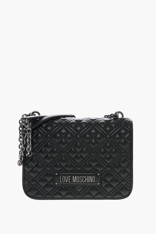 LOVE Quilted Faux Leather Shoulder Bag