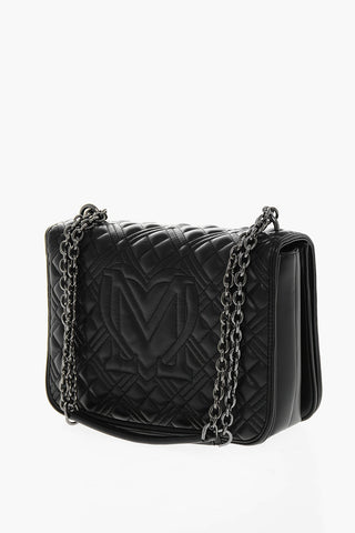 LOVE Quilted Faux Leather Shoulder Bag