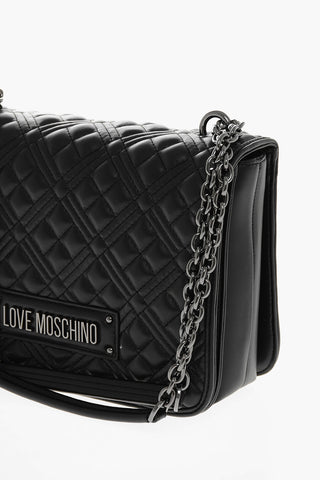 LOVE Quilted Faux Leather Shoulder Bag