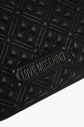 LOVE Quilted Faux Leather Shoulder Bag