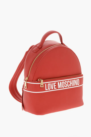 LOVE Eco-Leather Backpack with Contrasting Printed Logo