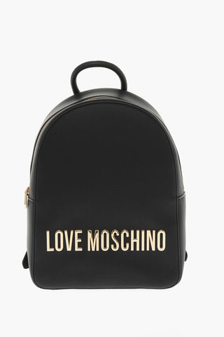 LOVE Faux Leather Backpack with Golden Logo
