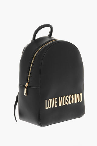 LOVE Faux Leather Backpack with Golden Logo
