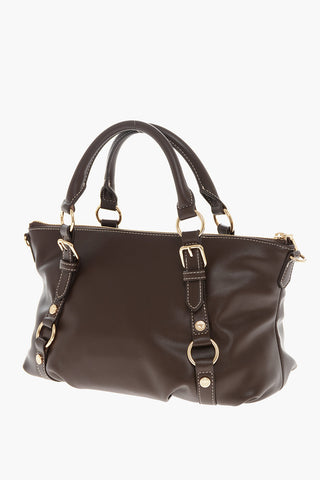 LOVE Faux Leather Hande Bag With Golden Logo