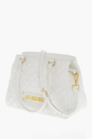 LOVE Quilted Textured faux Leather with a LM Logo