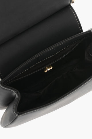 LOVE Faux Leather Bag with Chain Strap and Gold Logo