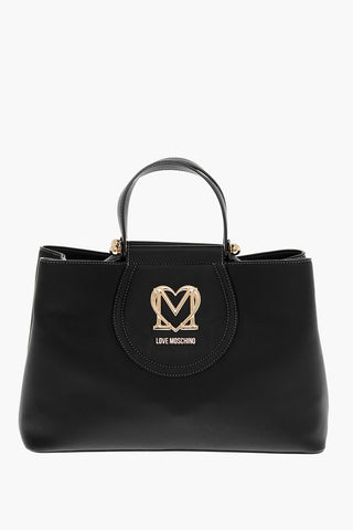 LOVE Borsa Tote in Ecopelle con Logo Dorato