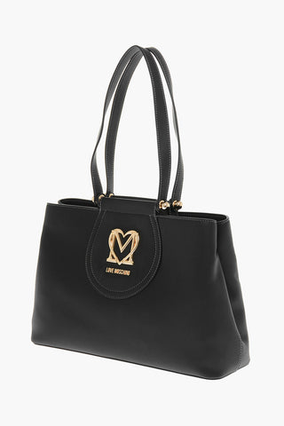 LOVE Borsa Tote in Ecopelle con Logo Dorato