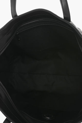 LOVE Quilted Faux Leather Tote Bag with Metal Logo