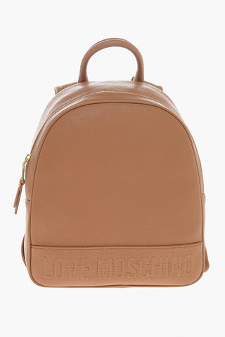 LOVE Pebbled Faux Leather Backpack with Embossed Logo