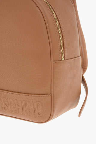 LOVE Pebbled Faux Leather Backpack with Embossed Logo