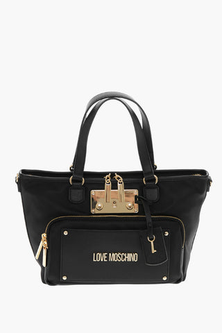 LOVE MOSCHINO Technical Fabric Tote Bag with Maxi Pocket