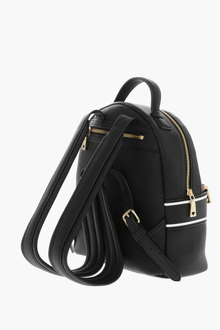 LOVE Faux Leather Backpack with Printed Contrasting Logo