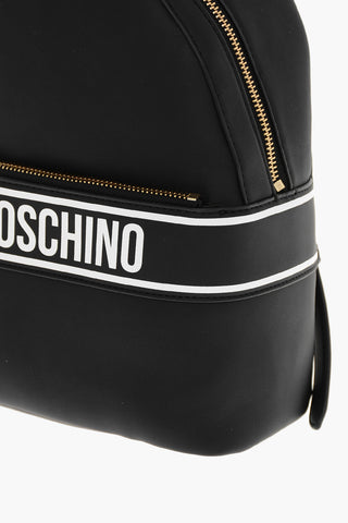 LOVE Faux Leather Backpack with Printed Contrasting Logo