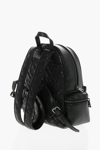 LOVE Quilted Faux Leather Backpack with Metal Logo