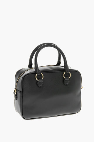 LOVE Borsa in Ecopelle Pelle Saffiano con Logo in Metallo in Tonalità Oro